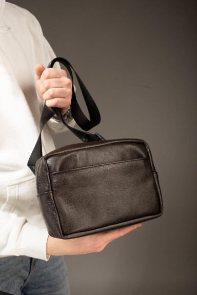 Crossbody, genuine leather fanny pack, leather waist bag SKILL Smart (brown)