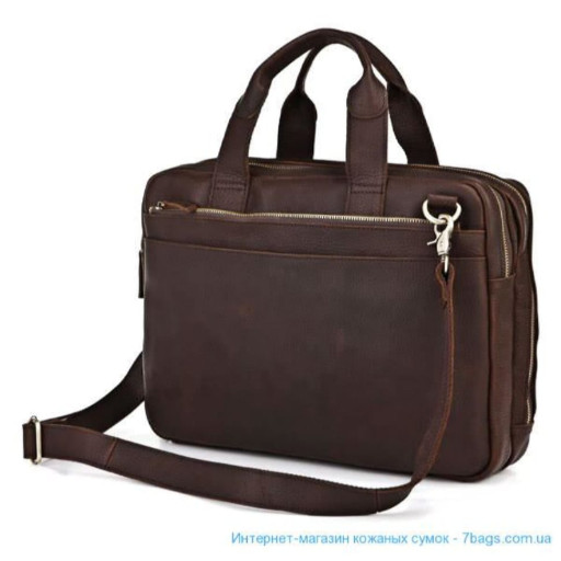 Шкіряна функціональна сумка з масленой шкіри