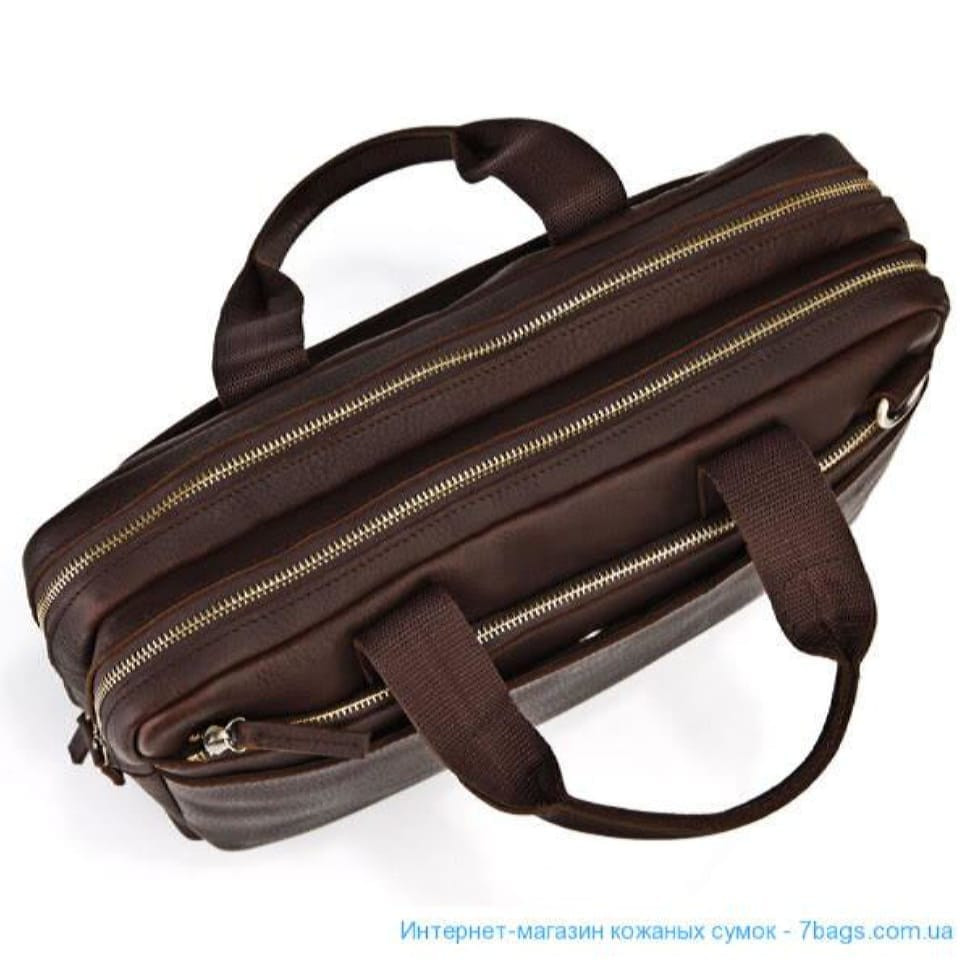 Шкіряна функціональна сумка з масленой шкіри