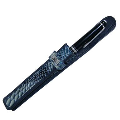 Футляр для ручки кожаный Fashion 2572-1 blu синий