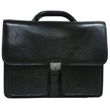 Портфель кожаный Italico 8013 nero черный TONY PEROTTI