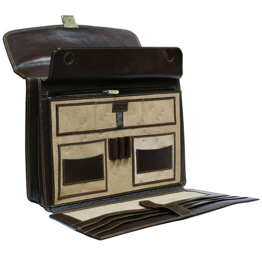 Шкіряний портфель Italico 8087 moro коричневий