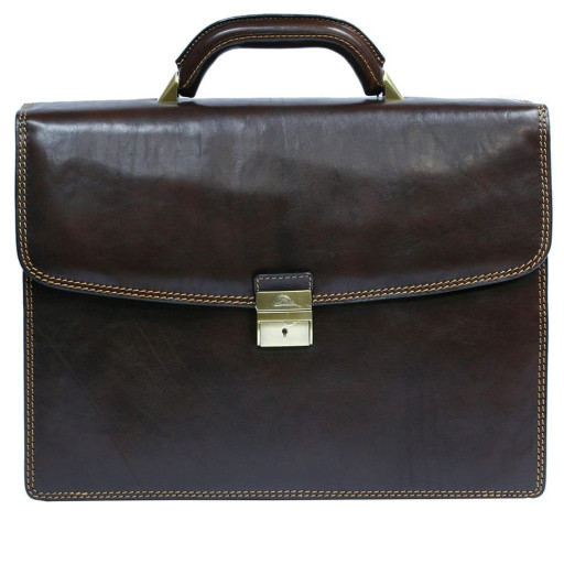 Шкіряний портфель Italico 8087 moro коричневий