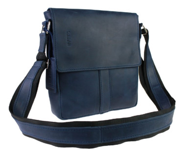 Men's leather shoulder bag SULLIVAN 35474(25) blue