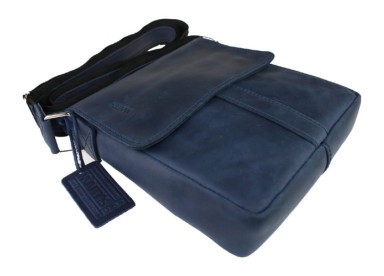 Men's leather shoulder bag SULLIVAN 35474(25) blue