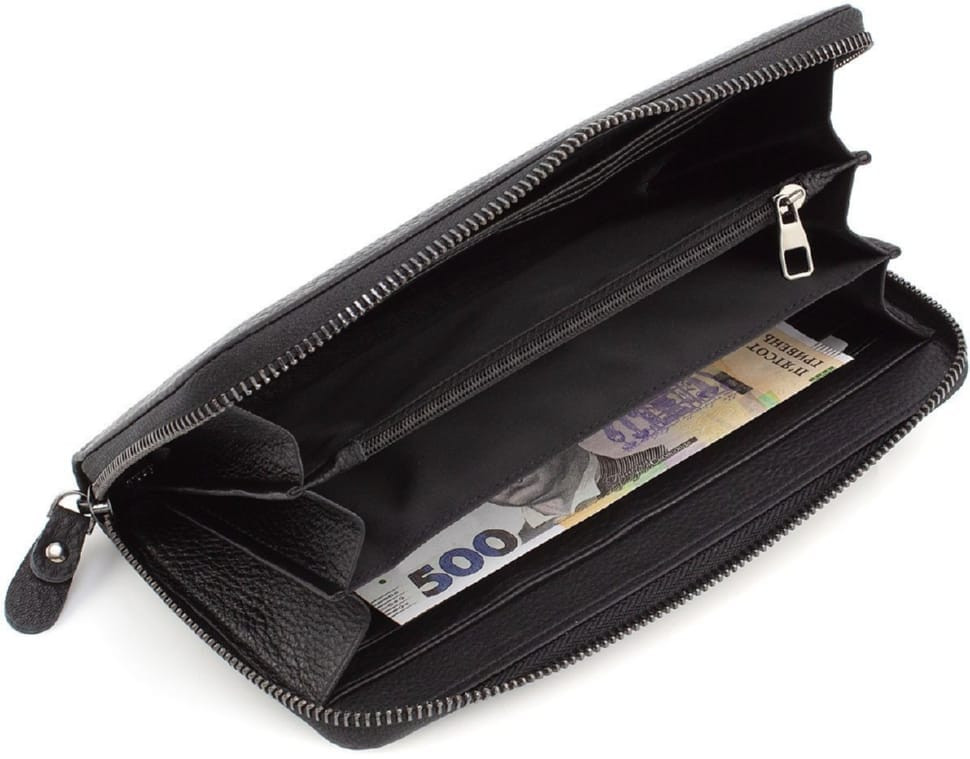 Marco Coverna MC5901Q-1 Textured Leather Clutch with Metal Zipper