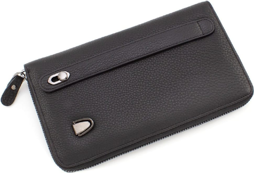 Marco Coverna MC5901Q-1 Textured Leather Clutch with Metal Zipper