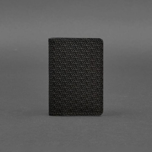 Чоловічий шкіряний кард-кейс (візитниця) 6.0 Карбон чорний