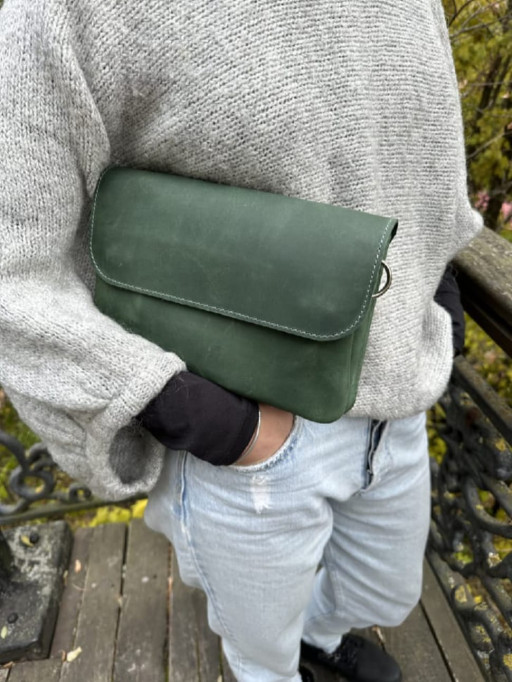 Жіноча шкіряна сумка клатч BGS зелена BGS3271