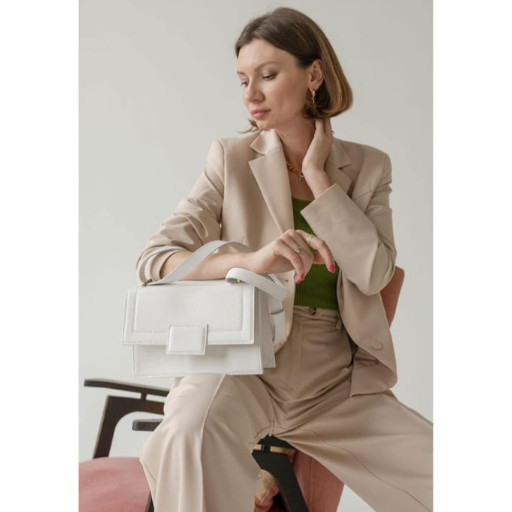 Жіноча шкіряна сумка Kelly біла