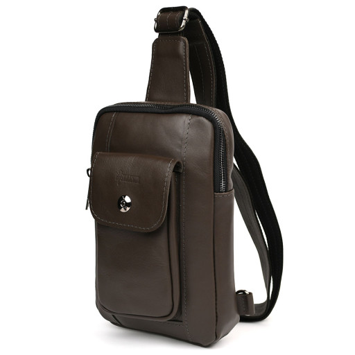 Чоловічий коричневий слінг зі шкіри Наппа GC-0804-3md TARWA