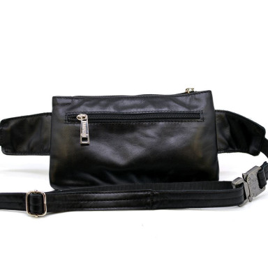 Leather belt bag, banana GA-8135-3md, black, Tarwa brand