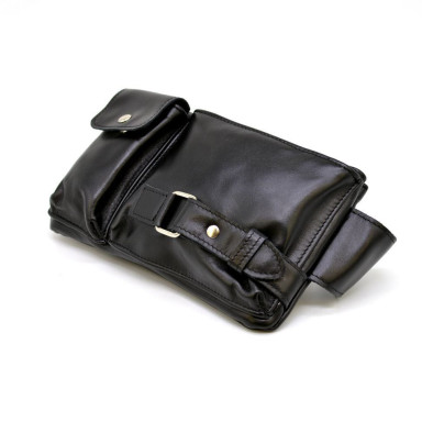 Leather belt bag, banana GA-8135-3md, black, Tarwa brand