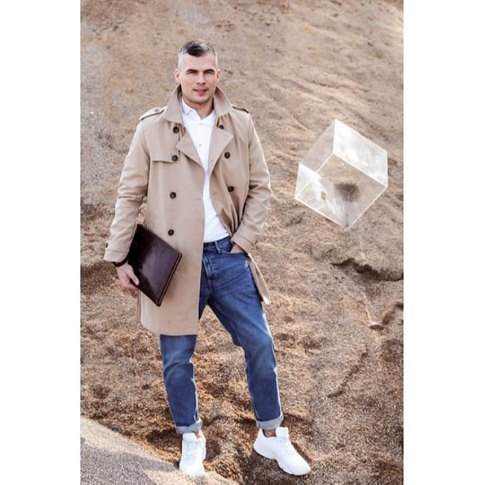 Великий шкіряний чоловічий клатч-гаманець - The Brothers Karamazov - Коричневий колір - Time Resistance 5205001