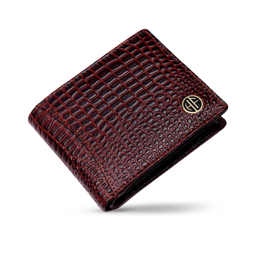 Чоловічий шкіряний гаманець Hammonds Flycatcher HF592 Croc Brown (Коричневий)