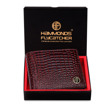 Чоловічий шкіряний гаманець Hammonds Flycatcher HF592 Croc Brown (Коричневий)