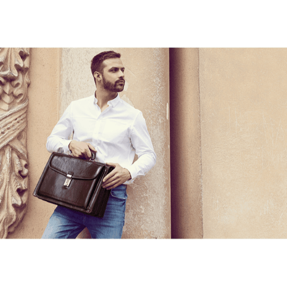 Кожаный портфель кода -блокировки - The Watchmen - коричневые