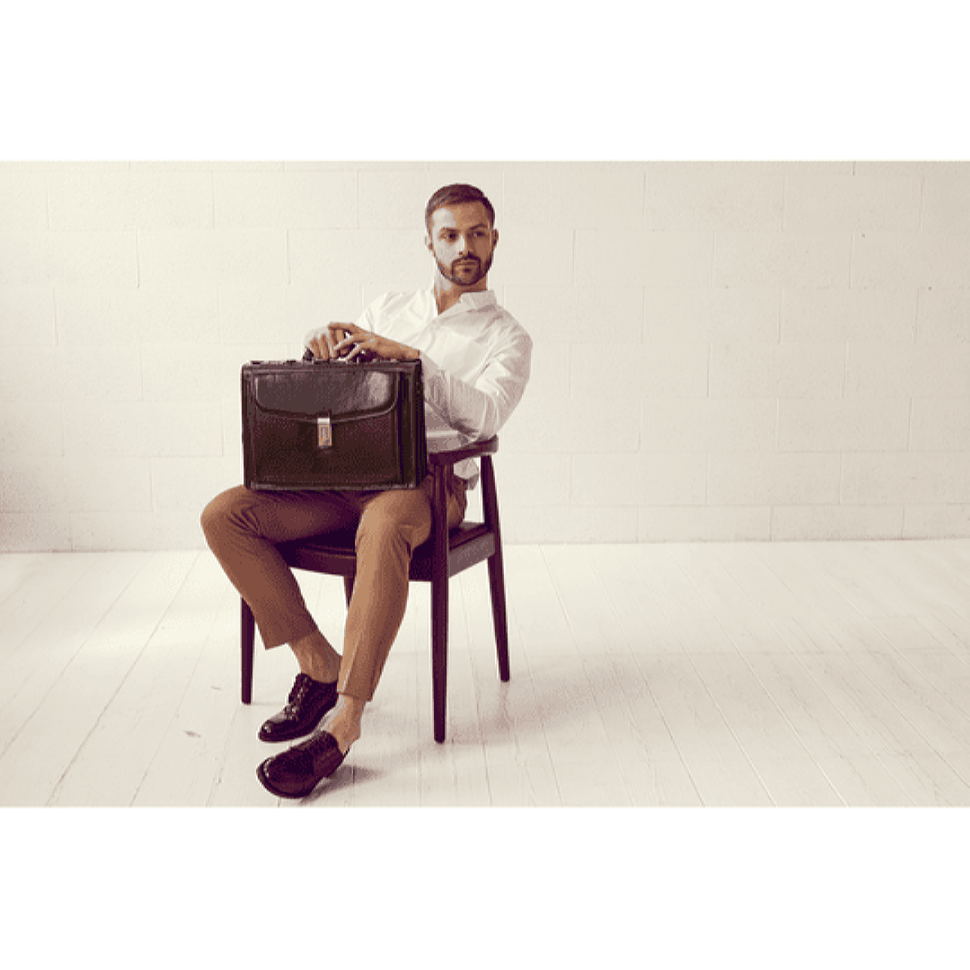 Кожаный портфель кода -блокировки - The Watchmen - коричневые