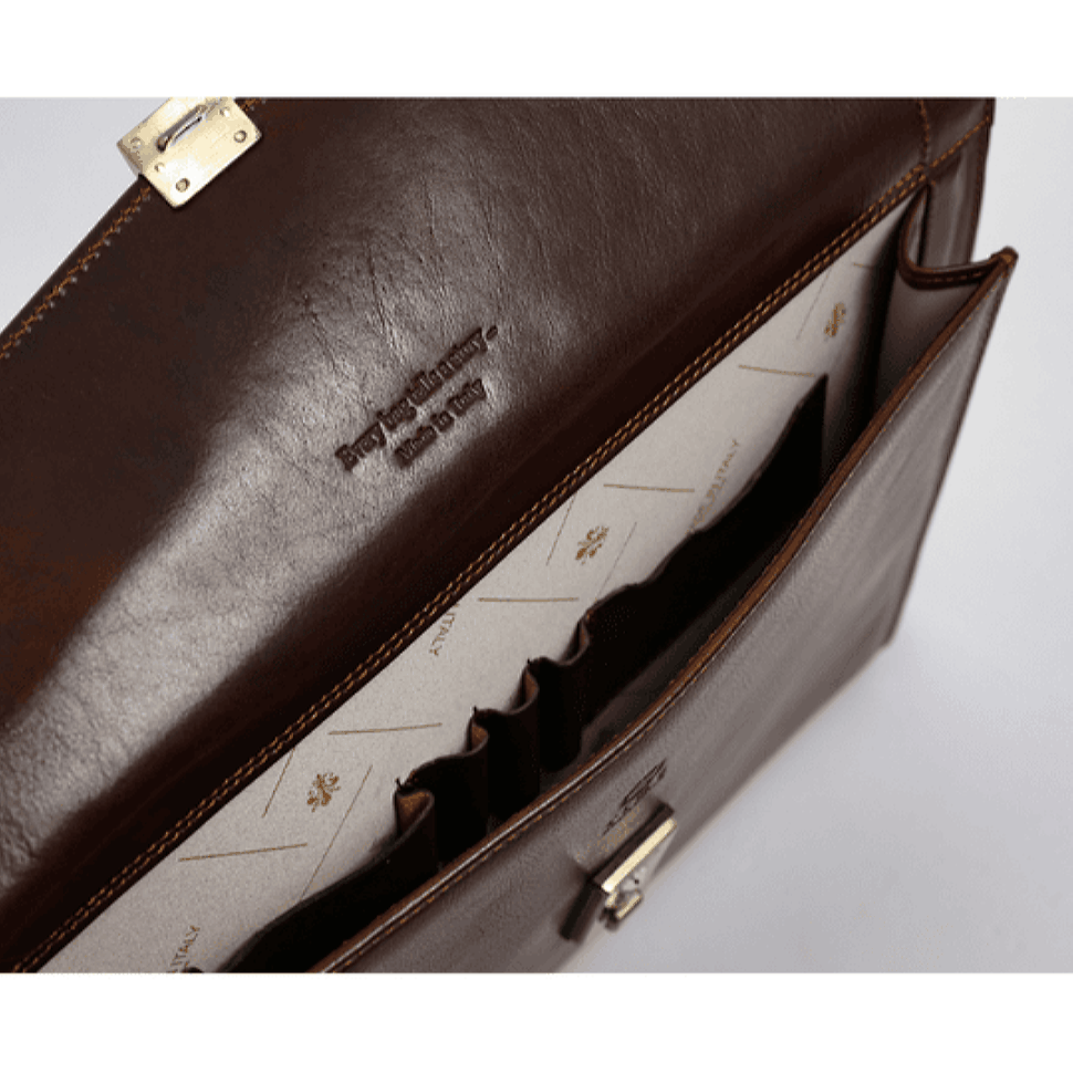 Кожаный портфель кода -блокировки - The Watchmen - коричневые