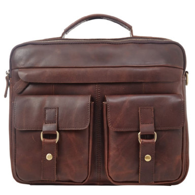 Портфель мягкий кожаный BUFFALO BAGS M8001Q коричневый