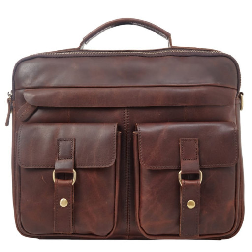 М'який портфель шкіряний BUFFALO BAGS M8001Q коричневий