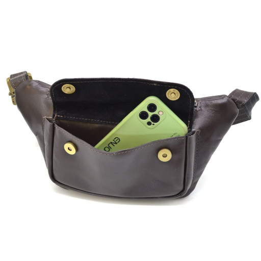 Шкіряна бананка напоясна сумка коричнева наппа GC-8145-3md TARWA