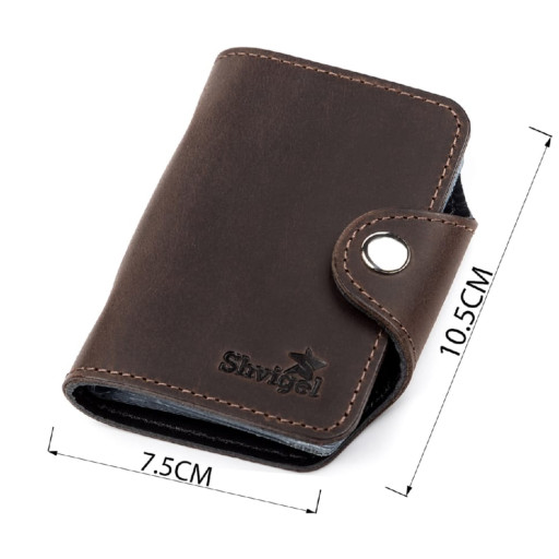 Візитниця вертикальна Shvigel 13908 шкіряна Коричнева