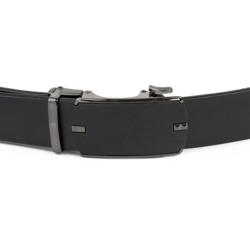 Ремінь чоловічий з матовою чорною вставкою на пряжці Vintage 20319 Чорний