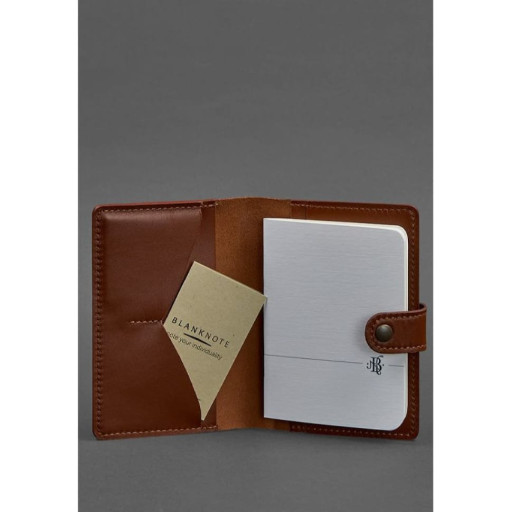 Шкіряна обкладинка для паспорта 3.0 світло-коричнева