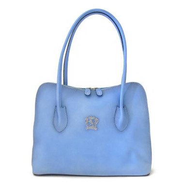 Pratesi BSB463 - Shoulder Bag Talla in cow leather Bruce Sky Blue