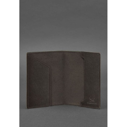 Шкіряна обкладинка для військового квитка 7.0 темно-коричнева