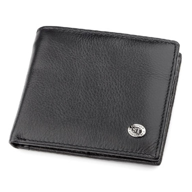 Мужской купюрник ST Leather 18305 (ST159) кожаный Черный