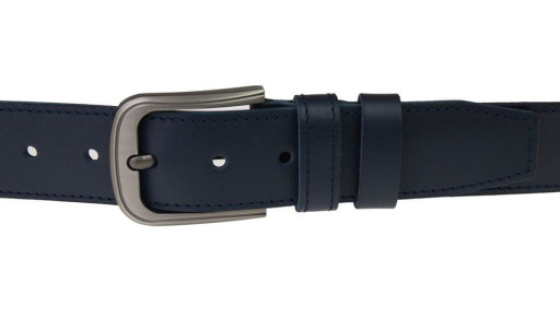 Ремінь чоловічий шкіряний джинсовий одна строчка SULLIVAN RMK-72 (7.5) 115-150 см синій