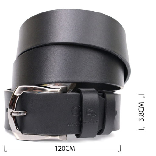 Чудовий ремінь під джинси з натуральної шкіри GRANDE PELLE 11686 Чорний