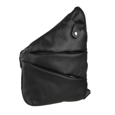 Mens shoulder sling bag mix of canvas and leather GAc-6402-3md black brand TARWA