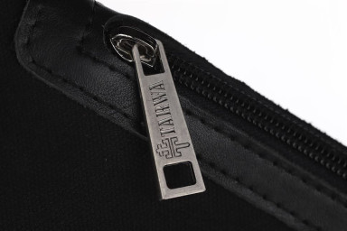 Mens shoulder sling bag mix of canvas and leather GAc-6402-3md black brand TARWA