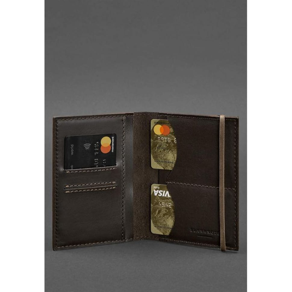 Шкіряна обкладинка для паспорта 2.0 темно-коричнева