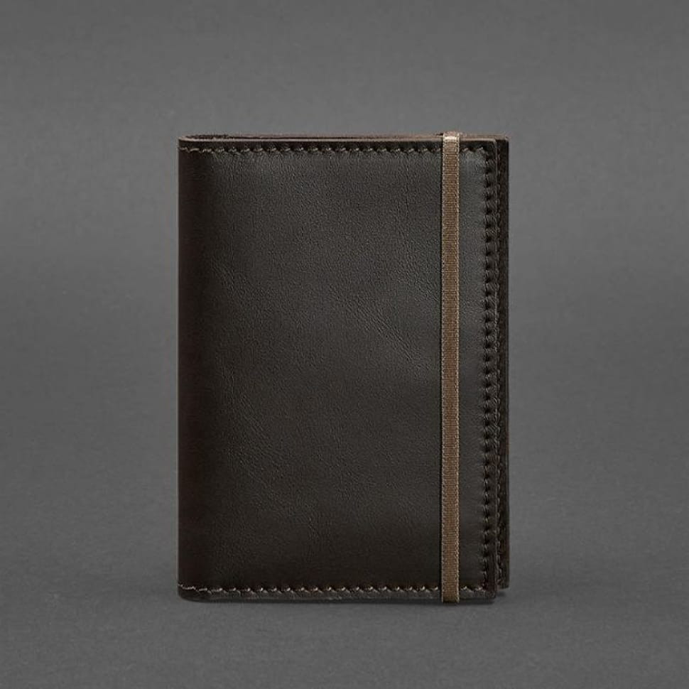 Шкіряна обкладинка для паспорта 2.0 темно-коричнева