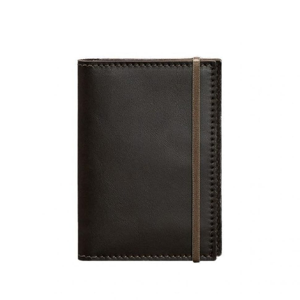 Шкіряна обкладинка для паспорта 2.0 темно-коричнева
