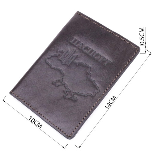 Шкіряна обкладинка на паспорт Карта GRANDE PELLE 16774 Коричнева