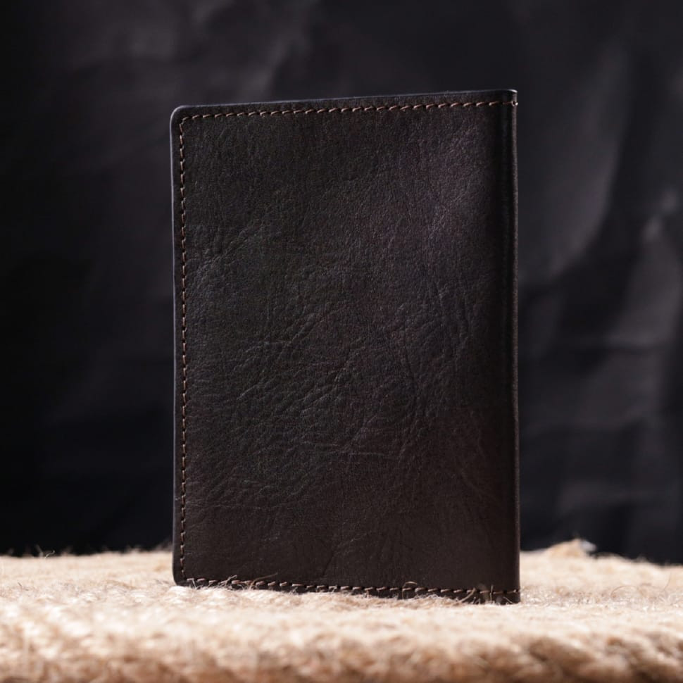 Шкіряна обкладинка на паспорт Карта GRANDE PELLE 16774 Коричнева