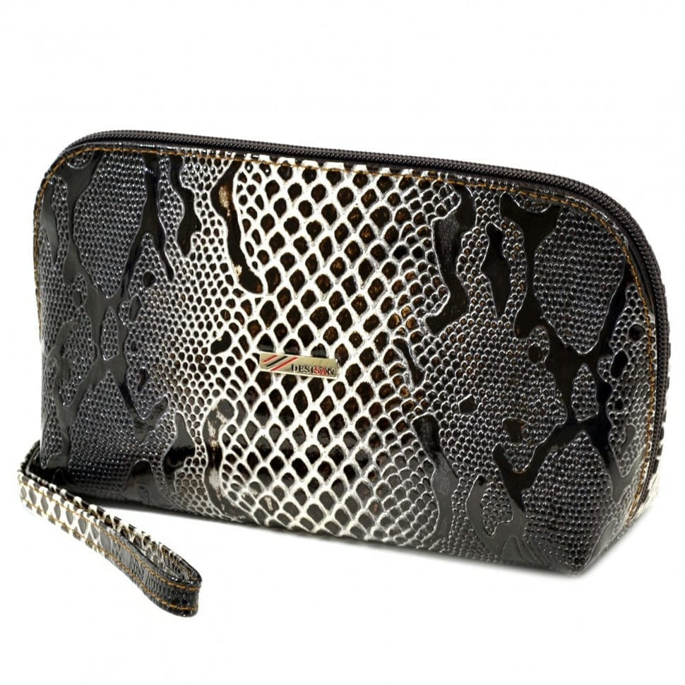 Косметичка шкіряна Desisan 1-180 бежевий візерунок
