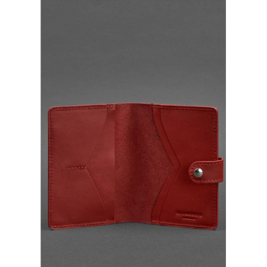 Leather cover for passport 3.0 red