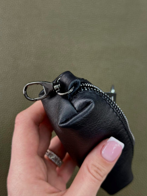 Ключниця з натуральної гладкої шкіри MAXI (чорна)