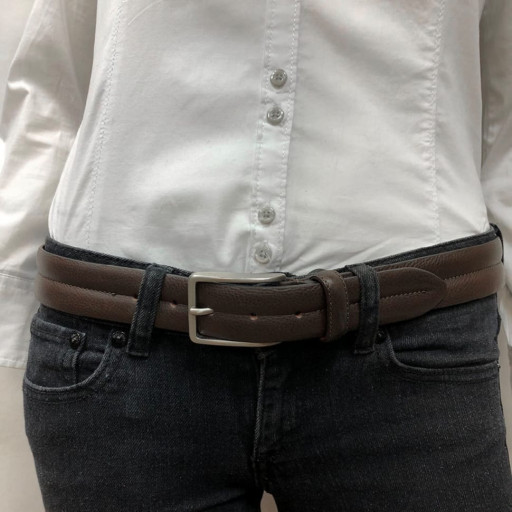 Шкіряний ремень 420 moro коричневий TONY PEROTTI