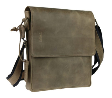 Men's leather shoulder bag SULLIVAN 35475(40) olive