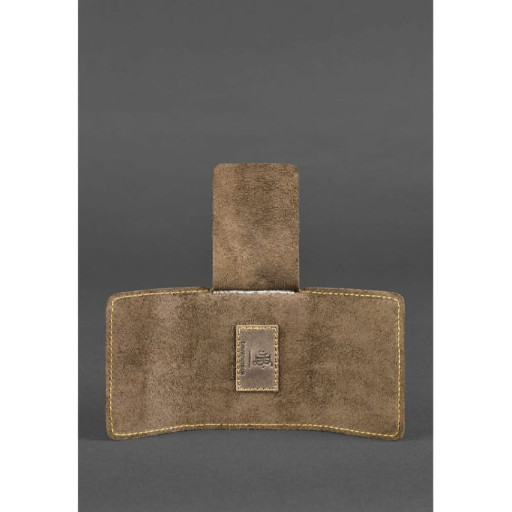 Шкіряний кард-кейс 1.1 темно-коричневий з помаранчевим