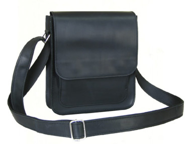Чоловіча шкіряна сумка BGS 23*21*6 см чорна BGS3270