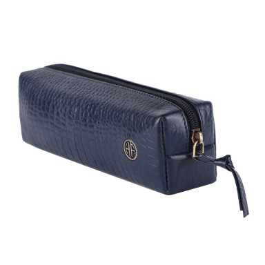 Hammonds Flycatcher UC501 Croco Blue Leather Cosmetic Case
