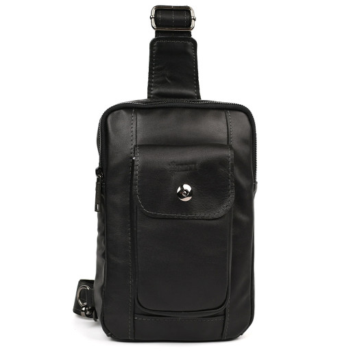 Чоловічий чорний слінг із шкіри Наппа GA-0804-3md TARWA